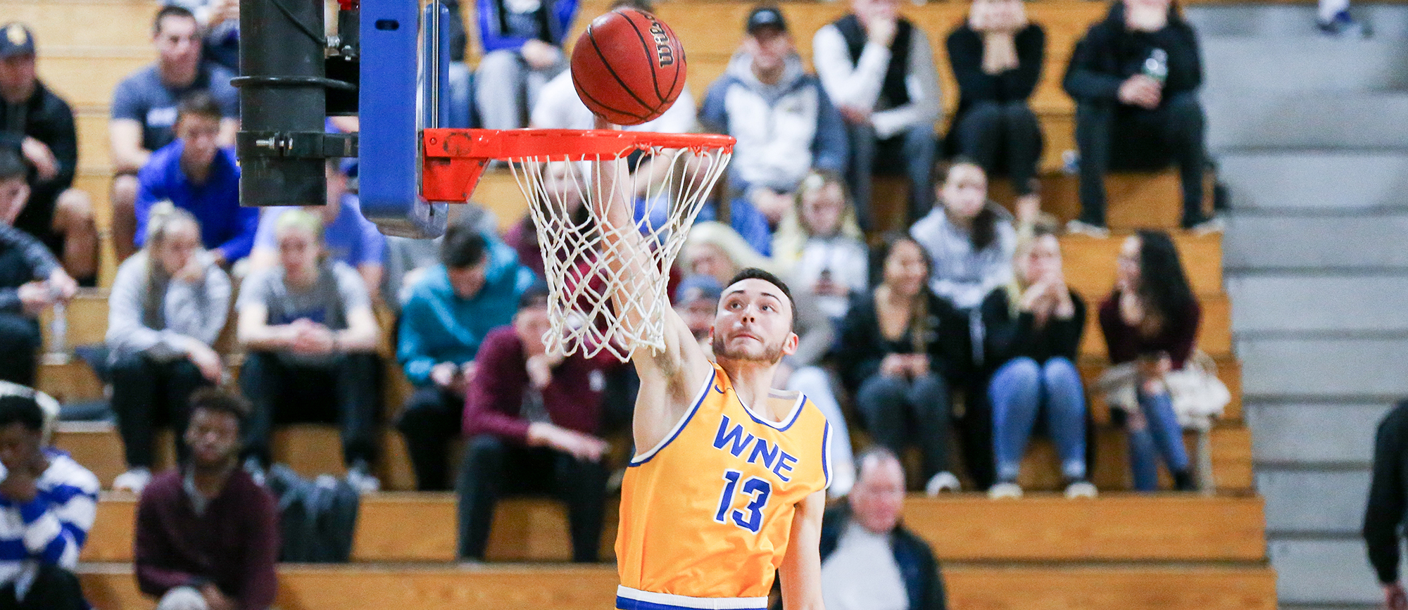 Freshman Alex Sikorski broke out for a season-high 24 points on 10-of-15 shooting in Western New England's wire-to-wire victory over Eastern Nazarene on Saturday. (Photo by Chris Marion)