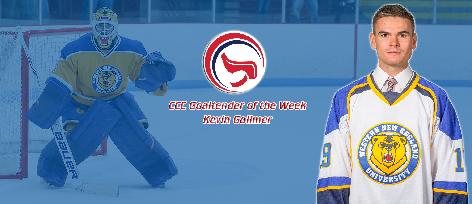Kevin Gollmer Earns Second Career CCC Goaltender of the Week Award