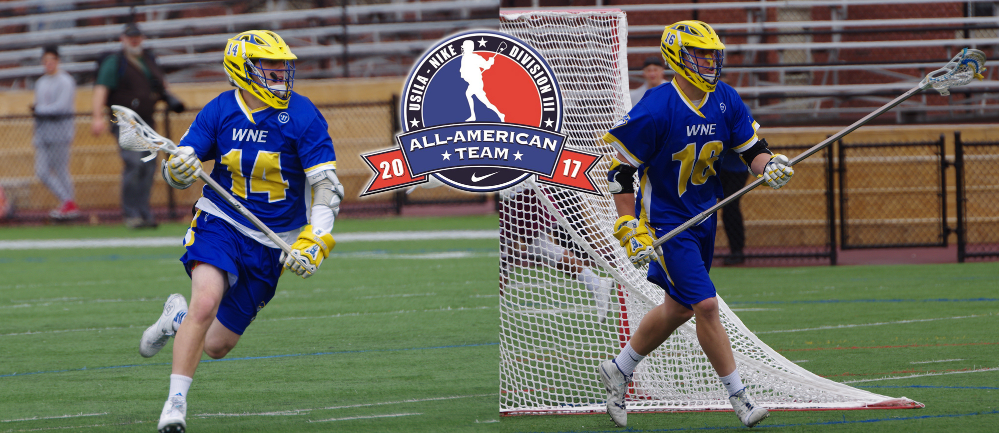 Seniors Keegan Dudeck (left) and Steven Patrie (right) both earned honorable mention All-America honors from USILA/Nike.