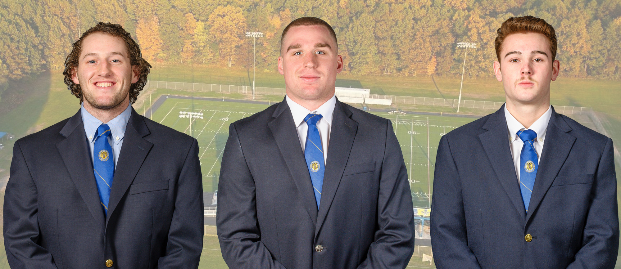 Seniors Keegan Dudeck (left) and Steven Patrie (middle) and sophomore Jared Ward (right) earned All-CCC first team honors, highlighting Western New England's ten All-CCC selections.