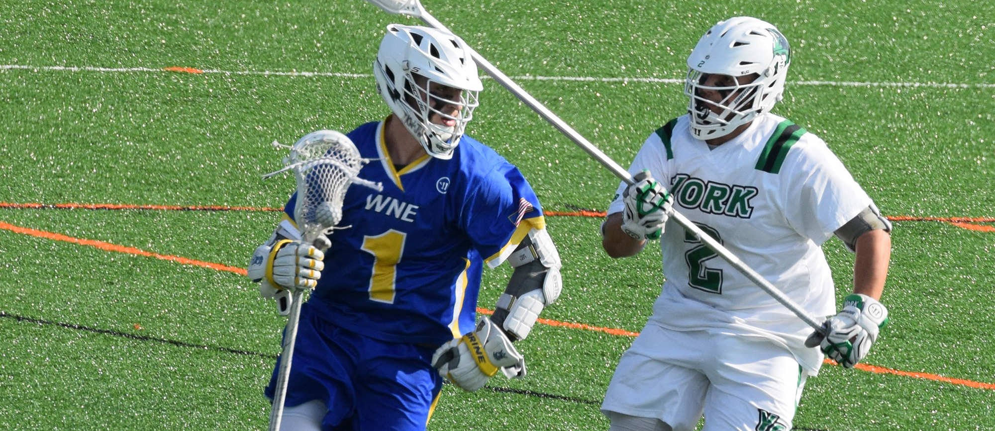 Senior Mikey Wood scored two goals in Western New England's 15-7 loss to York College in the second round of the NCAA Tournament on Wednesday.