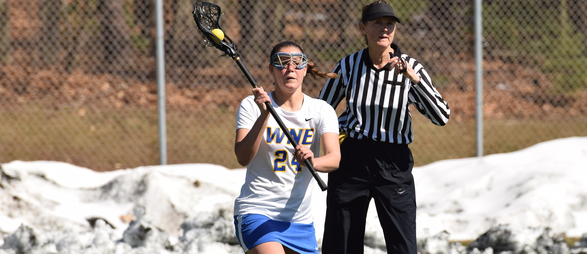 Freshman Madison Barron was among nine Golden Bears to post a multi-point effort in Saturday's 20-6 win at Wentworth.