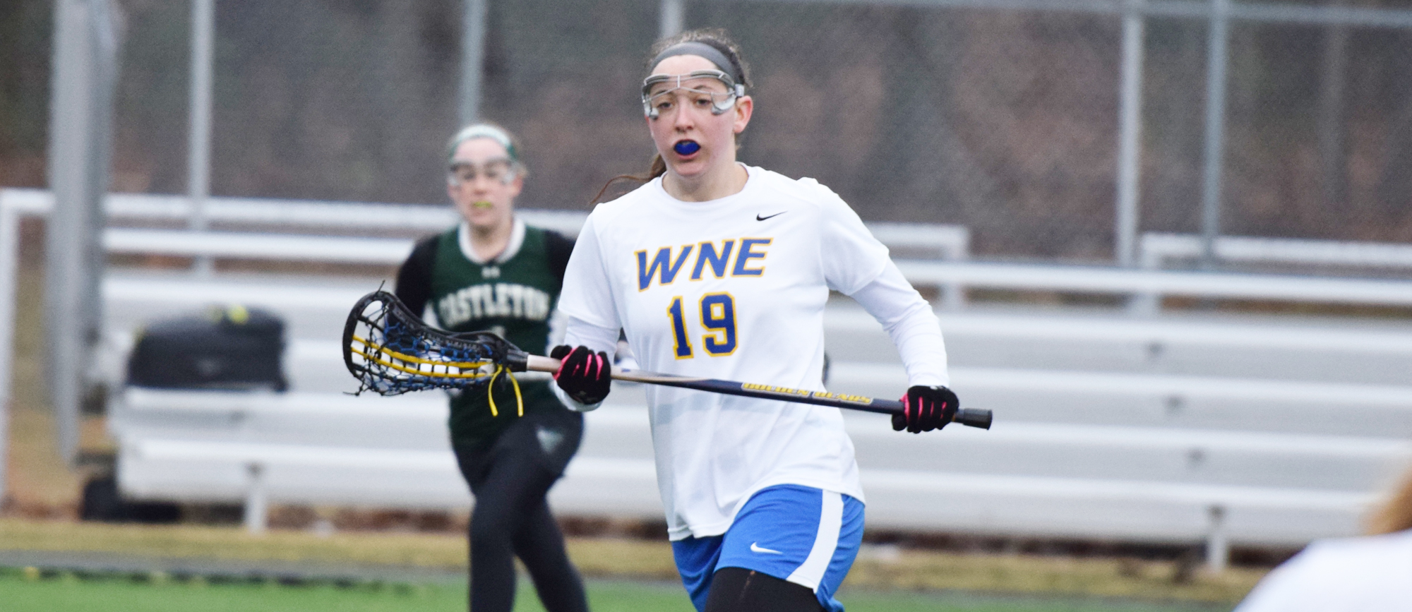 Sophomore Kristen Breen finished with two goals and one assist in Western New England's 13-6, CCC Tournament loss to UNE on Saturday.