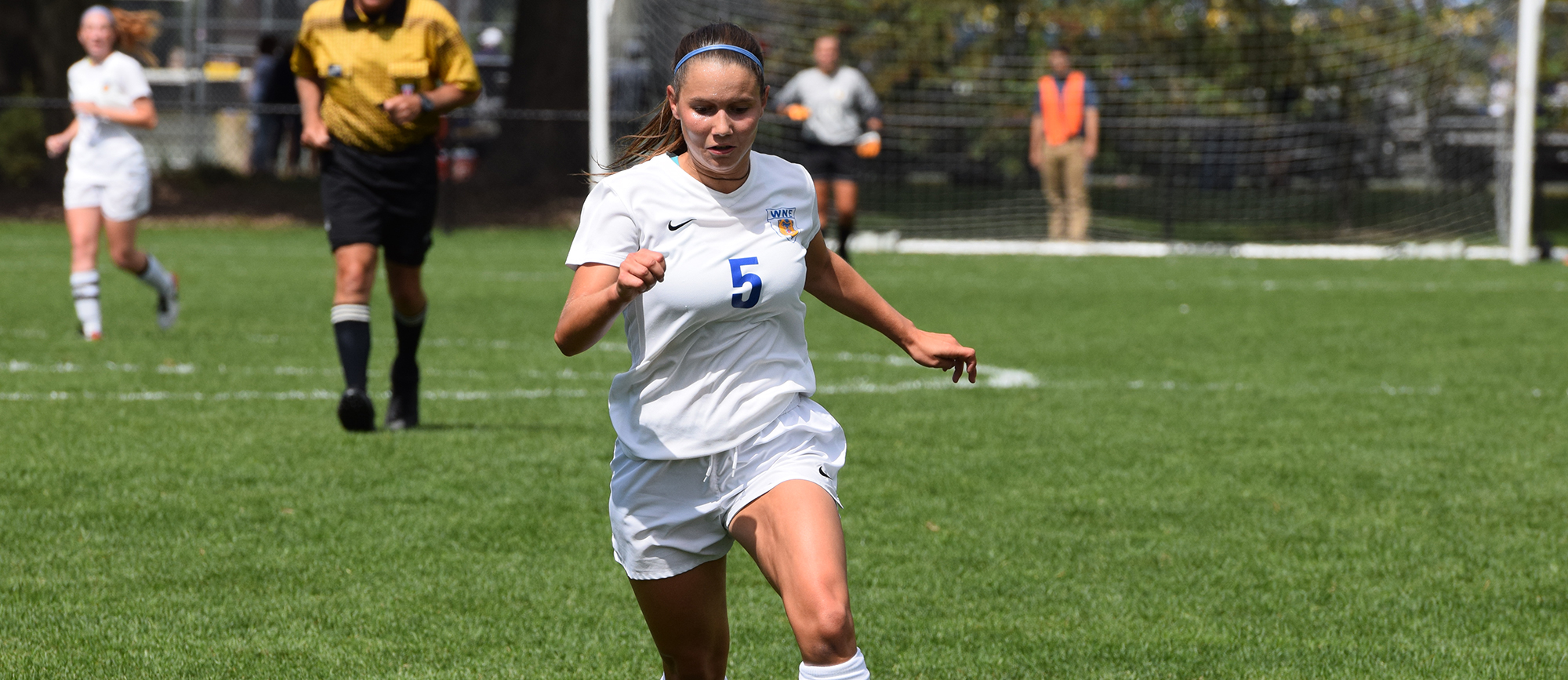 Senior Brooke Labrie scored her second goal of the season in Western New England's 2-0 victory over UNE in the CCC quarterfinals on Saturday.