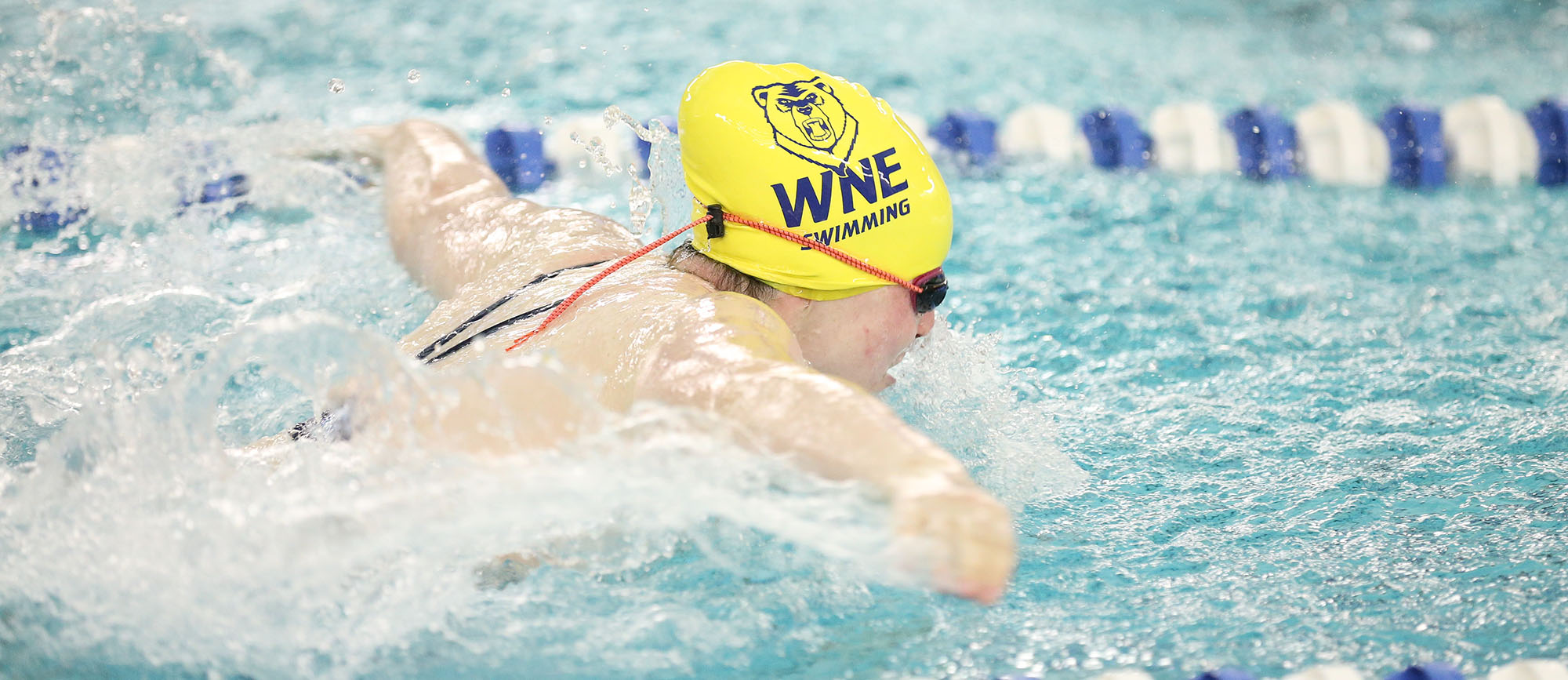 Senior Erika Sheinhait was a member of Western New England's record-breaking 200-yard medley relay team on Saturday at the NEISDA Championships. (Photo by Chris Marion)