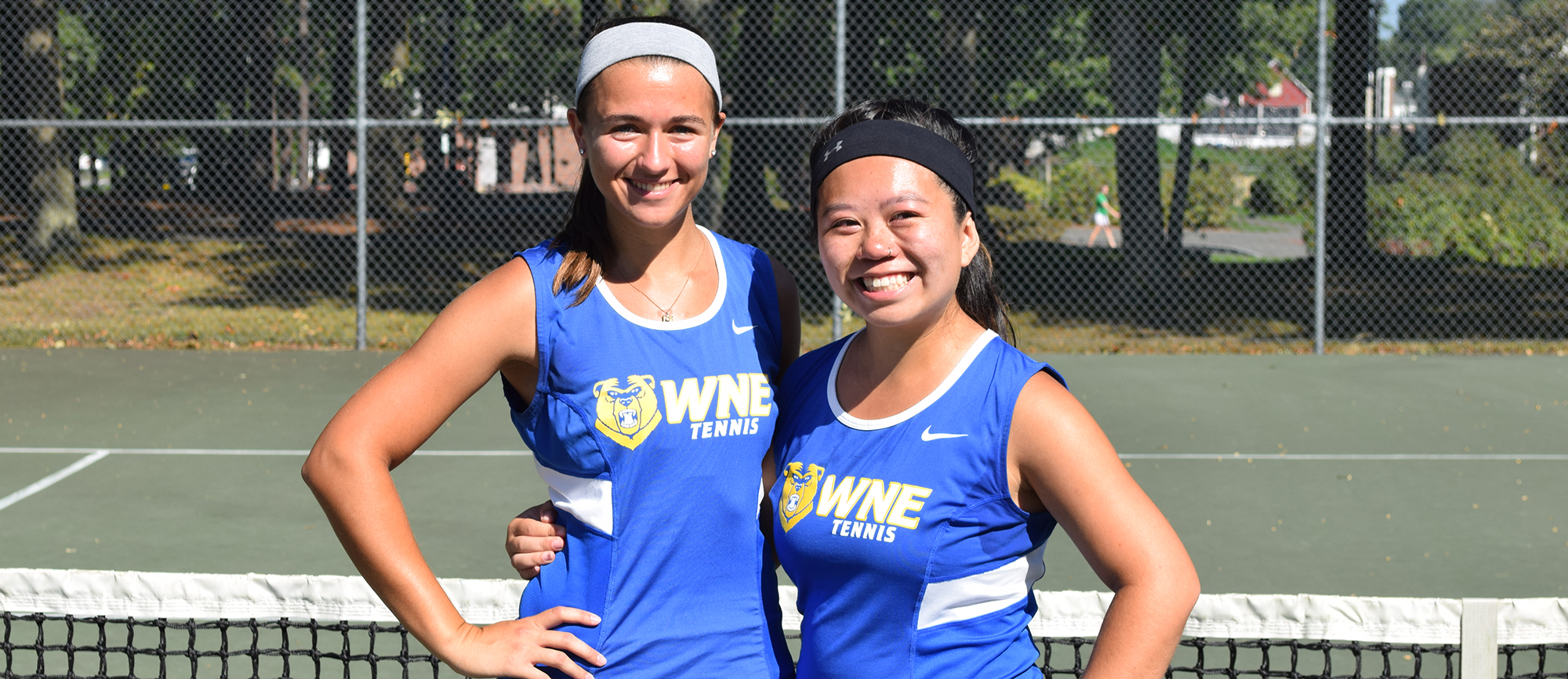 Seniors Christina D'Agostino (left) and Kim Phu (right) were honored prior to the start of Sunday's match, which the Golden Bears won 9-0.