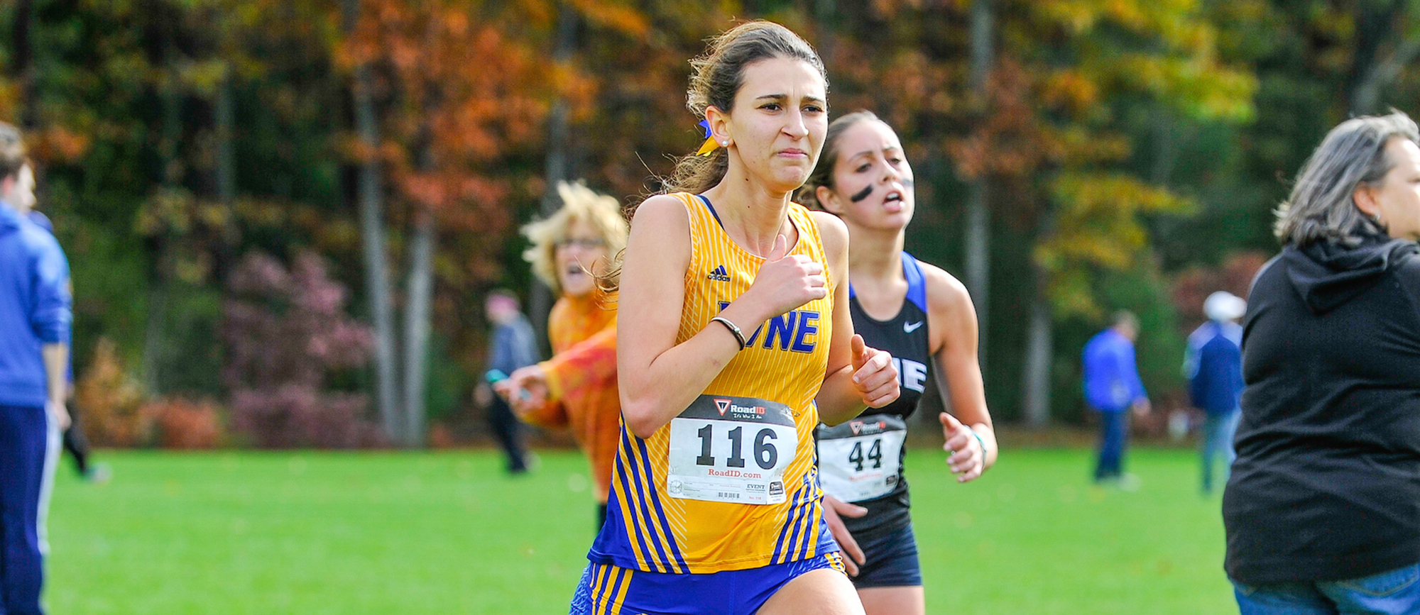 Senior Kathleen Silveira finished 12th overall on Saturday at the Elms College Blazer Invitational. (Photo by Bill Sharon/Spartan SportShots)