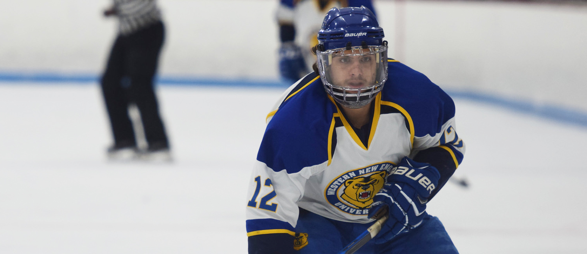 Sophomore Ryan Price was one of three goal scorers for Western New England in the Golden Bears' 6-3 loss to Nichols on Friday. (Photo by Rachael Margossian)