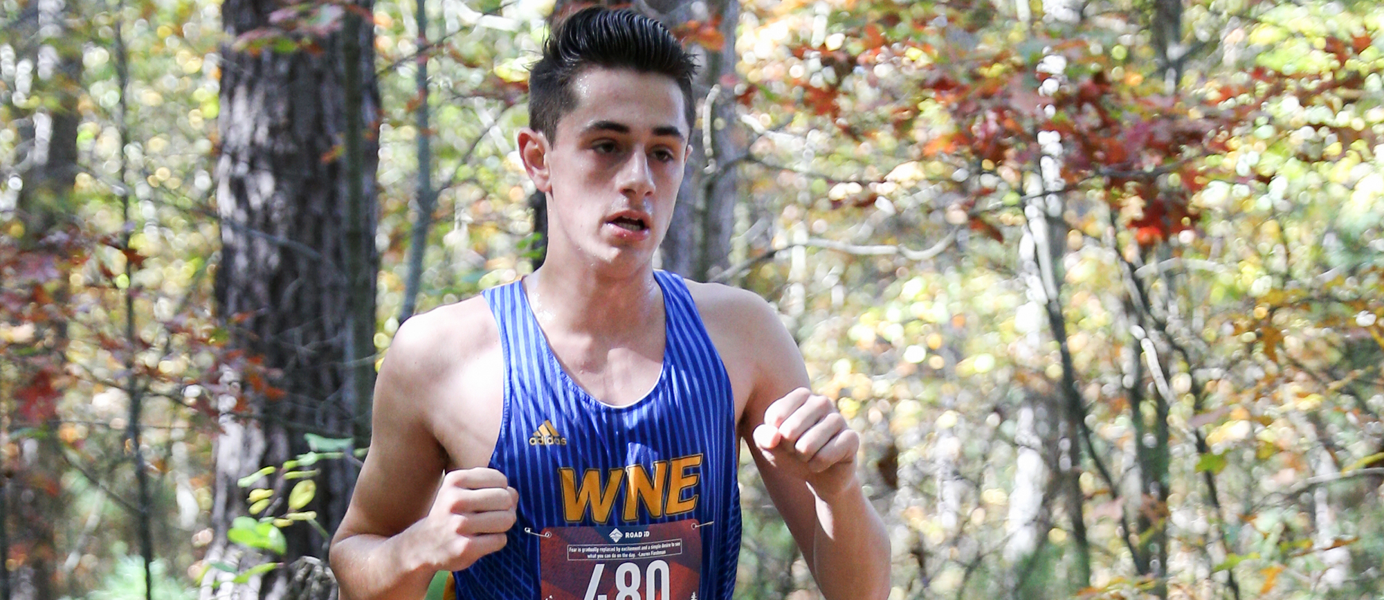 Anthony Spooner was Western New England's top performer at the CCC Championship on Saturday with his 25th place finish in 27:40.36. (Photo by Chris Marion)