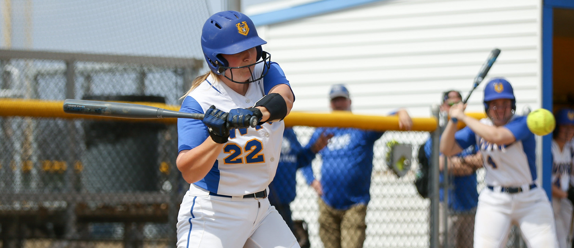 Aimee Kistner hit a three-run double in the second game of Western New England's doubleheader split with Gordon on Saturday. (Photo by Chris Marion)