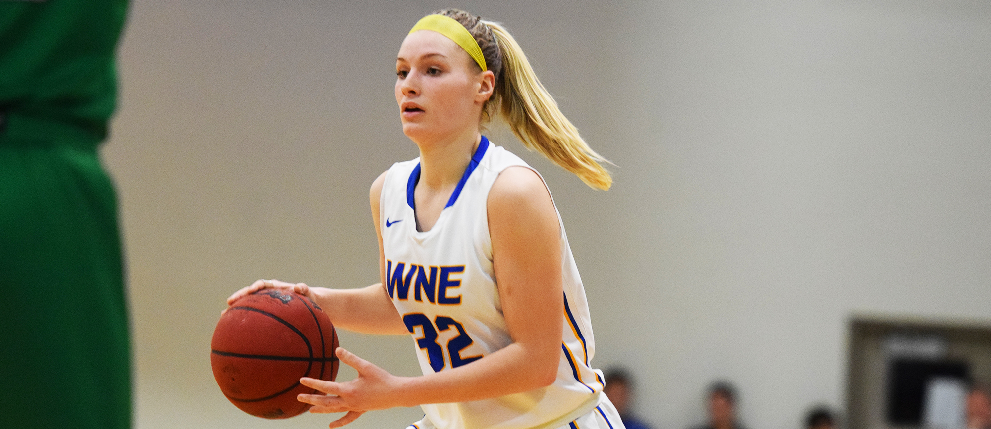 Junior Courtney Carlson scored a career-high 21 points in Western New England's 52-48 loss to Endicott on Wednesday night. (Photo by Rachael Margossian)