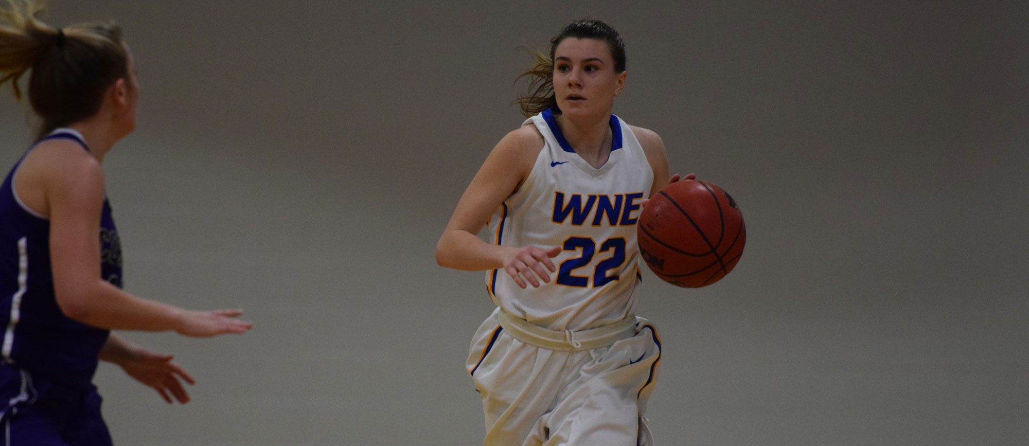 Emily Farrell scored 14 points in Western New England's 59-53 loss to Roger Williams on Tuesday. (Photo by Rachael Margossian)