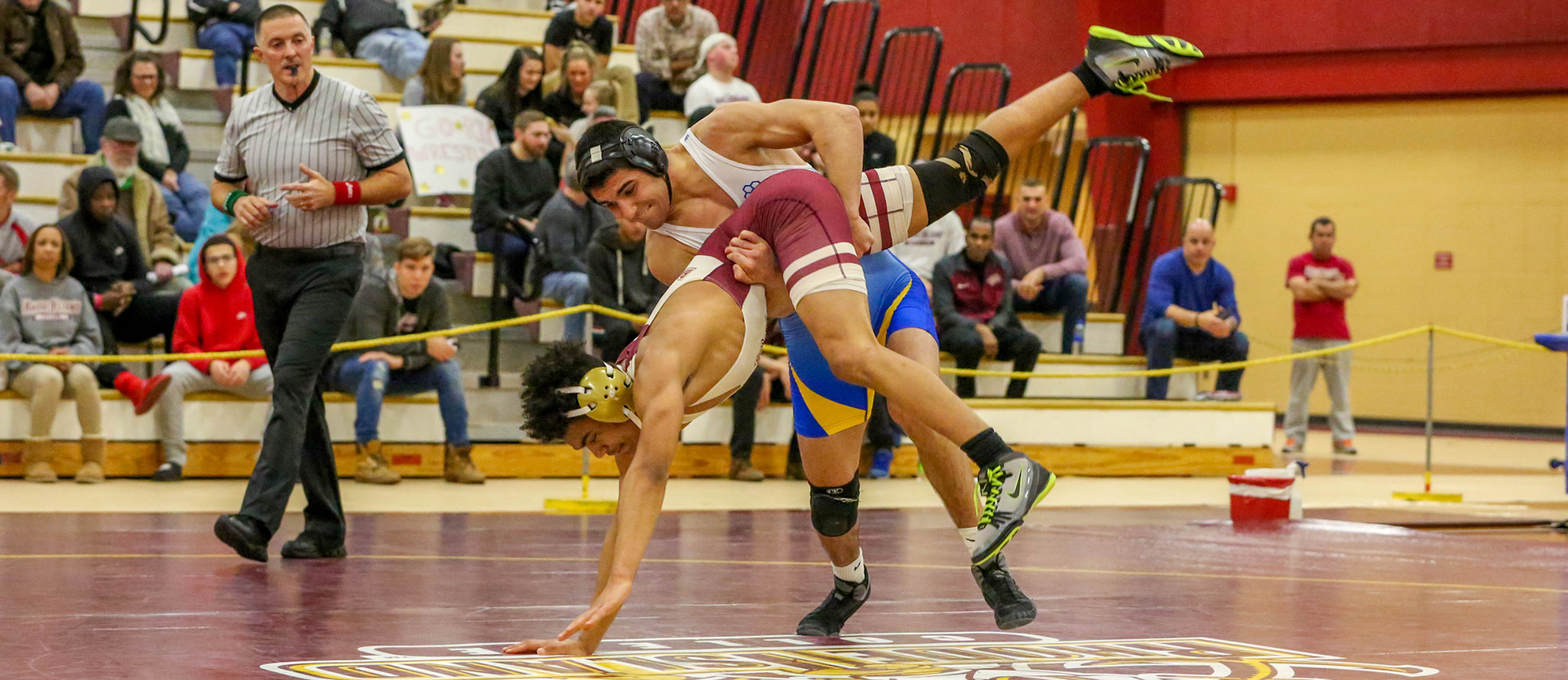 Sophomore Ryan Monteiro was named to the All-Tournament Team after going 3-0 at the NEWA Dual Meet Championship on Sunday. (Photo by Geoff Riccio)