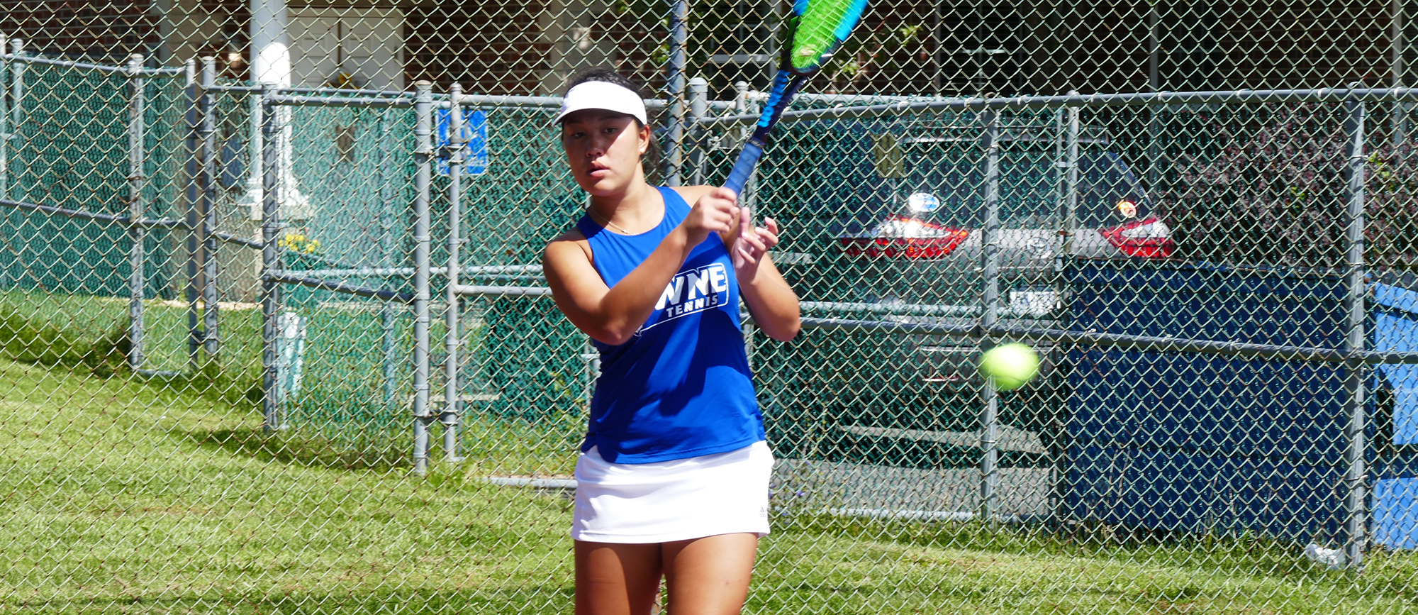 Junior Maylene LaPress earned wins in both singles and doubles play on Sunday as the Golden Bears defeated Sage, 7-2. (Photo by Ann King)